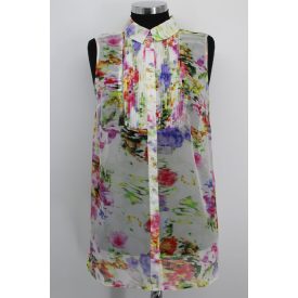 H&M ÁTTETSZŐ MINTÁS UJJATLAN ING XXL