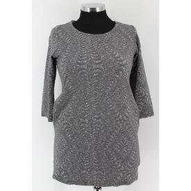 3/4 UJJÚ, HÁTUL CIPZÁROS TUNIKA ZSEBEKKEL L