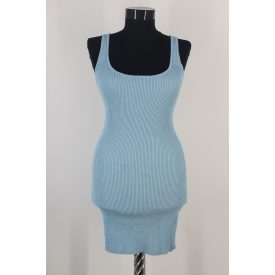 ZARA BORDÁZOTT KÉK MINI RUHA XS