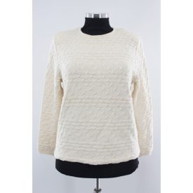 CSILLÁMLÓ KÖTÖTT PULÓVER VÁLLTÖMÉSEKKEL L